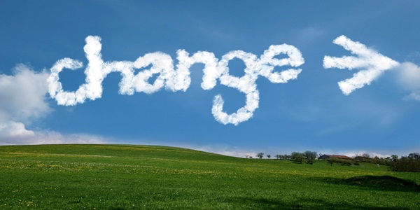 Change with an arrow made of clouds Online Health Coach